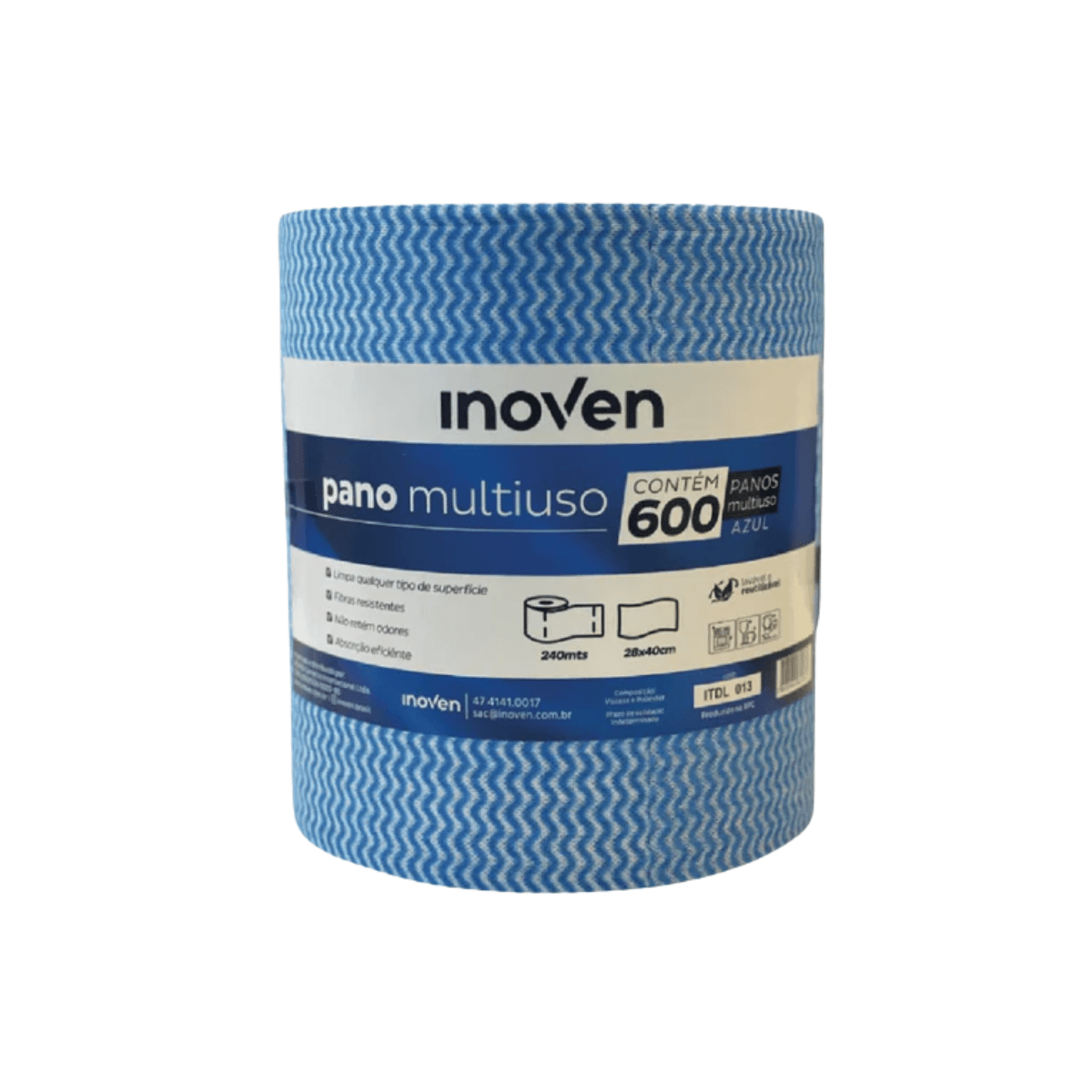Pano Multiuso Bobina Azul 28cmx240m Inoven